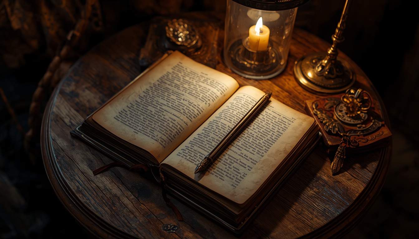 An open Bible by candlelight